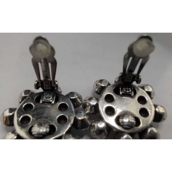 Brighton Vintage Crystal Clip Earrings rubber clip Dazzle nice! sparkly! - Picture 3 of 10